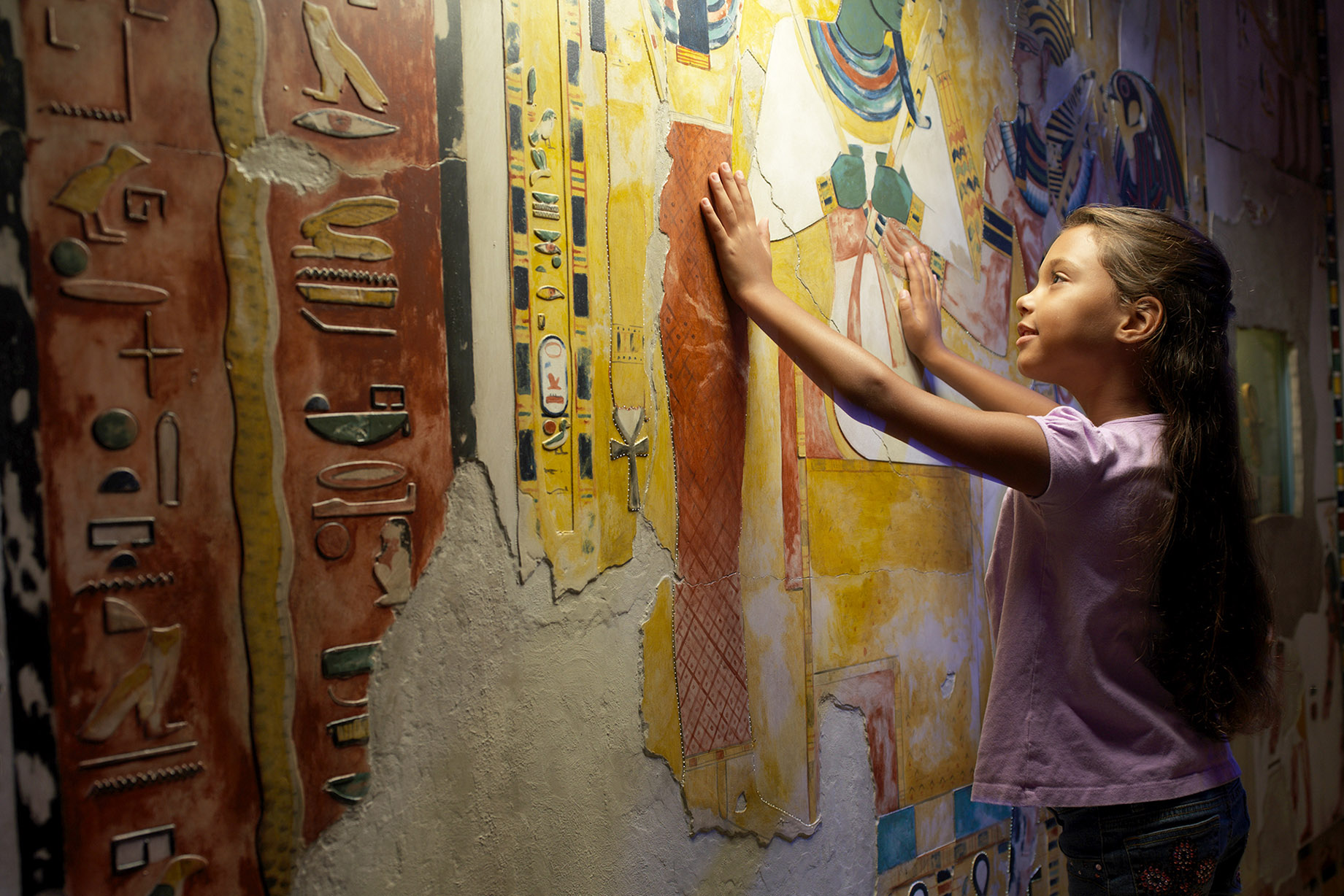 Girl in Treasures exhibit